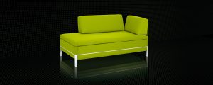 Das kompakte Doppelbettsofa Cento-60 von Swiss Plus in grün.